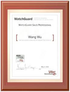 WatchGuard 專業銷售證書
